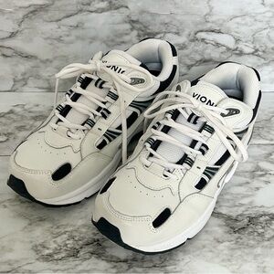 Vionic men’s size 9 wide Walker WIDE white & navy lace up tennis shoes sneakers